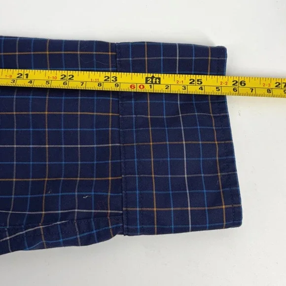 Charles Tyrwhitt Mens XL Extra Slim Fit Non-Iron Navy Blue Check Shirt Logo - Picture 10 of 10